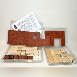 Stampin' Up! DOUBLE ALPHABET Wood Mount Rubber Stamp Set 1”  Letters & Symbols